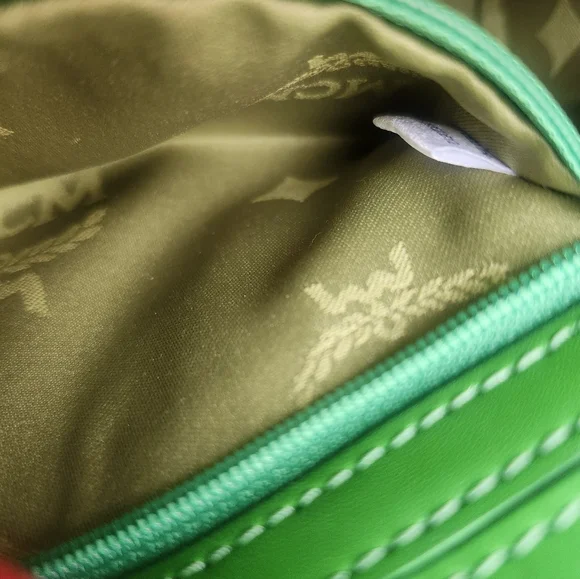 MCM Vibrant Emerald Green Mini Bag with Gold Accents - Picture 9 of 9